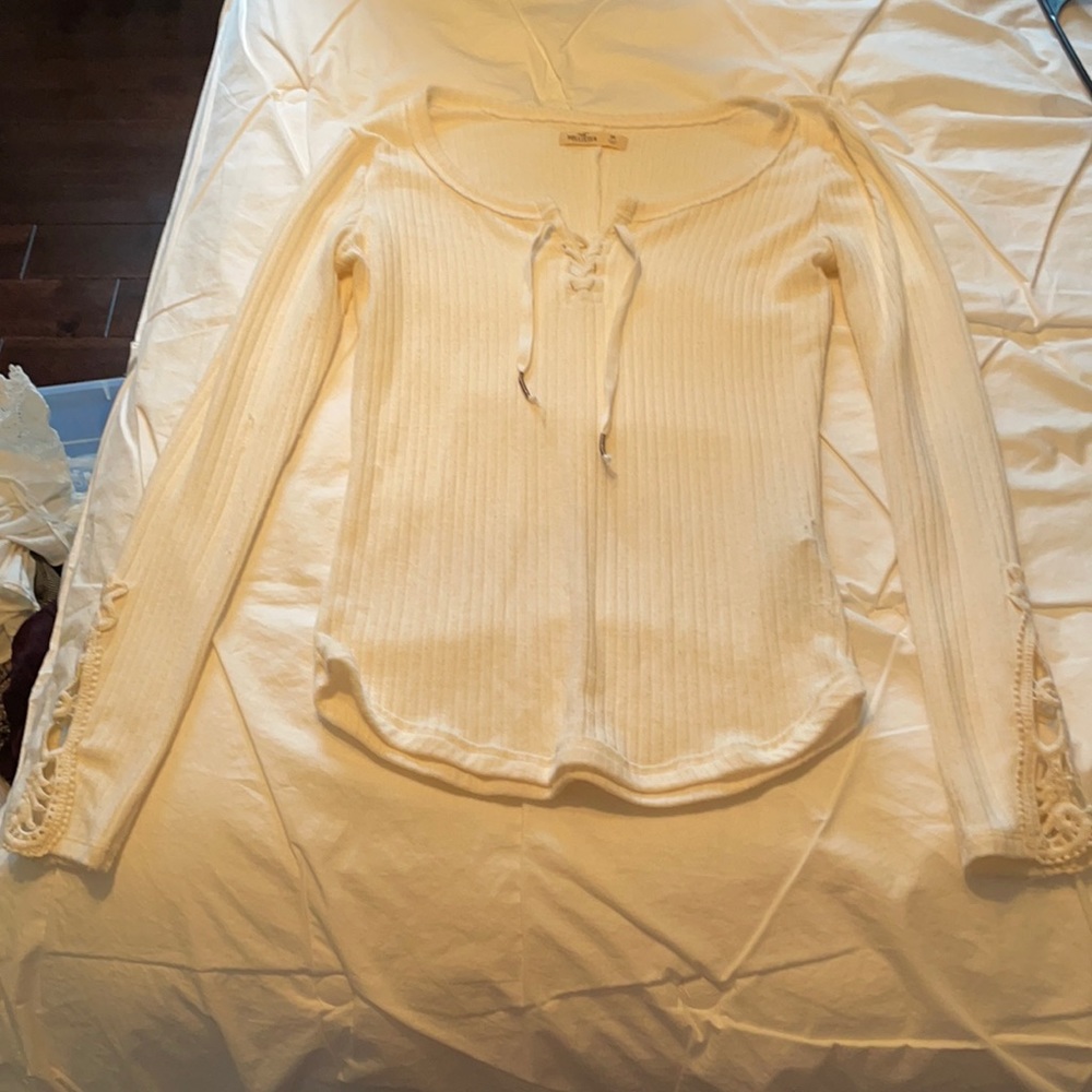 Hollister white long sleeve shirt.